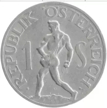 Монета шиллинг Австрии 1952 года Алюминий