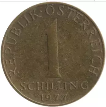 Монета шиллинг Австрии 1977 года Бронза