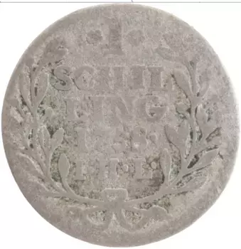 Монета шиллинг Гамбурга 1758 года Серебро