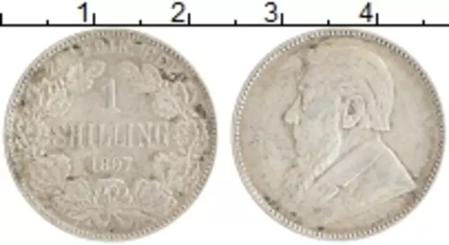 Монета шиллинг Южно Африканской Республики 1897 года Серебро Пауль Крюгер