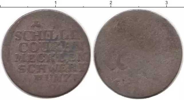 Монета шиллинг Мекленбург-Шверина Серебро