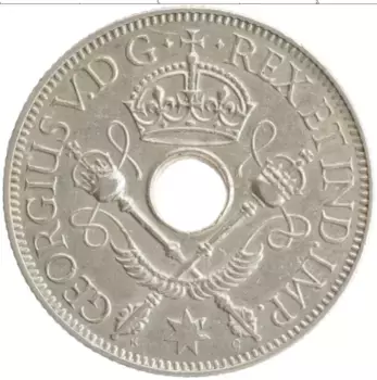 Монета шиллинг Новой Гвинеи 1935 года Серебро Георг V