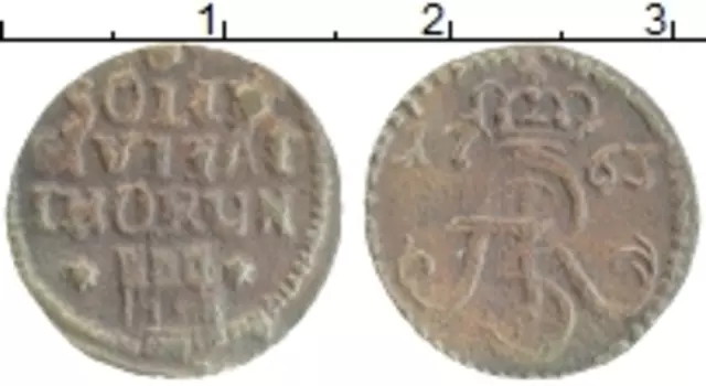 Монета шиллинг Польши 1763 года Торунь