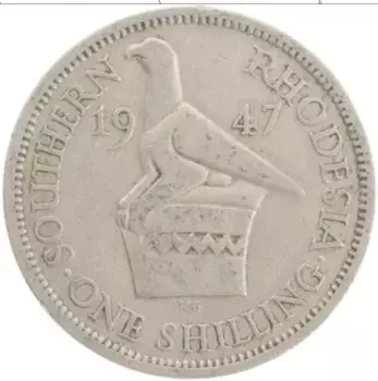 Монета шиллинг Родезии 1947 года Медно-никель Георг VI