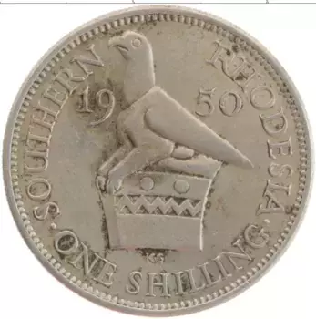 Монета шиллинг Родезии 1950 года Медно-никель Георг VI