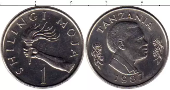 Монета шиллинг Танзании 1987 года Медно-никель