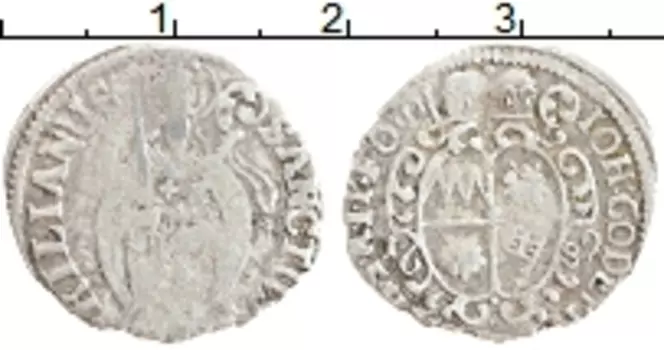 Монета шиллинг Вюрцбурга 1689 года Серебро