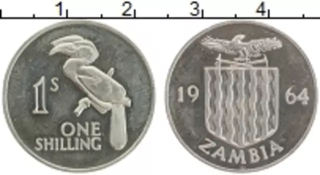Монета шиллинг Замбии 1964 года Медно-никель
