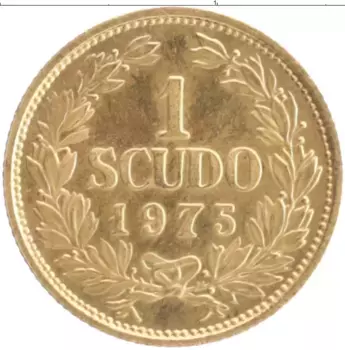 Монета скудо Сан-Марино 1975 года Золото KM# 49, вес 3 грамма, 917 проба