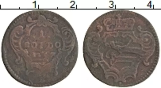 Монета сольдо Гориции 1767 года Медь Герб