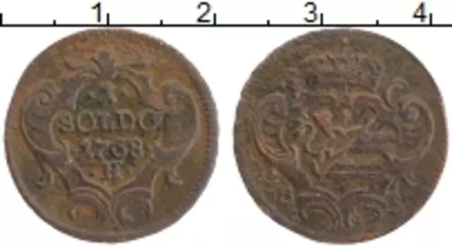 Монета сольдо Гориции 1768 года Медь Н