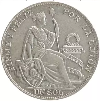Монета соль Перу 1934 года Серебро Свобода