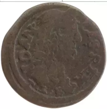 Монета солид Польши 1663 года Медь Ян II Казимир