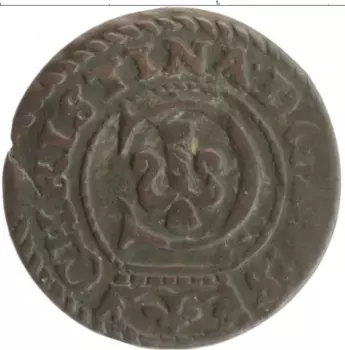 Монета солид Риги 1640 года Серебро Кристина