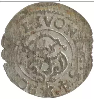Монета солид Риги 1654 года Серебро Кристина