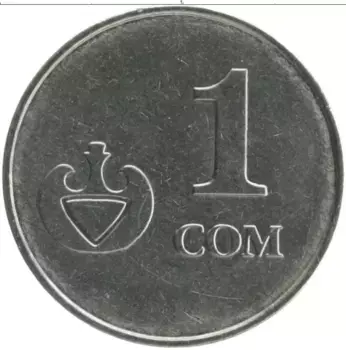 Монета сом Киргизии 2008 года Сталь