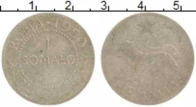 Монета сомало Сомали 1950 года Серебро