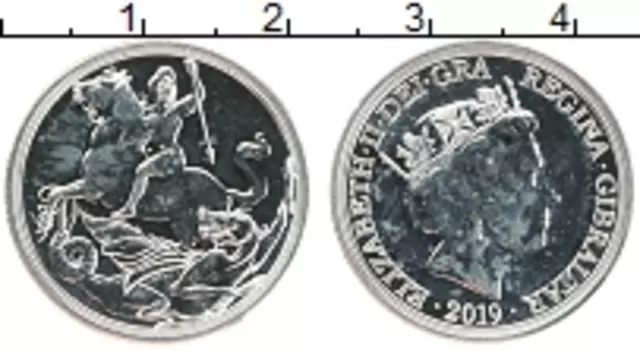 Монета соверен Гибралтара 2019 года Серебро Елизавета II