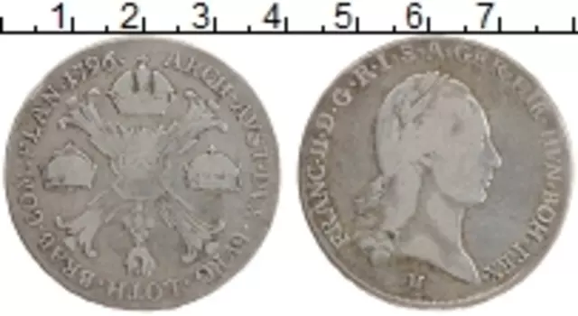 Монета талер 1796 года Серебро Франц II