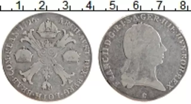 Монета талер 1796 года Серебро С Франц II