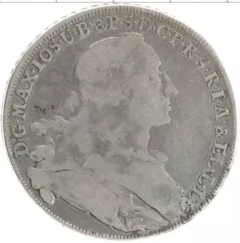 Монета талер Баварии 1755 года Серебро Максимильян I