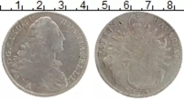 Монета талер Баварии 1774 года Серебро А