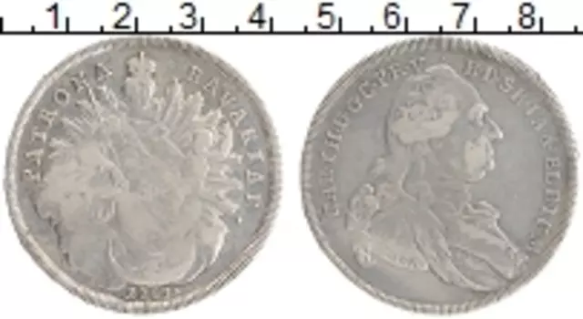 Монета талер Баварии 1783 года Серебро Карл IV Теодор