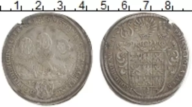 Монета талер Бранденбурга-Ансбаха 1629 года Серебро Фридрих, Альбрехт и Христиан