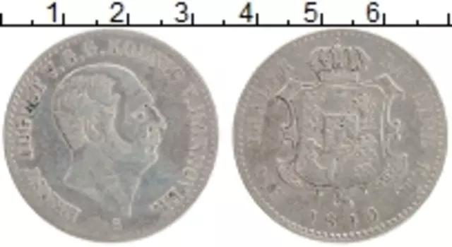 Монета талер Ганновера 1840 года Серебро S