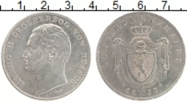 Монета талер Гессена 1833 года Серебро Людвиг II