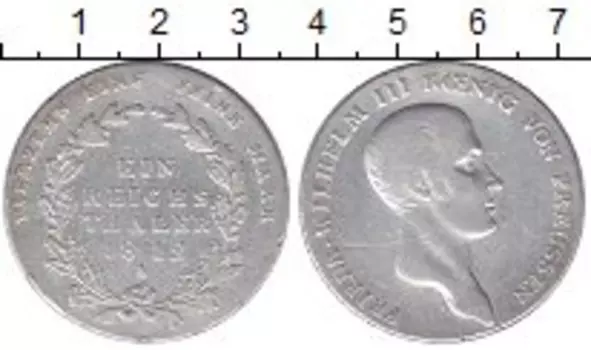 Монета талер Пруссии 1812 года Серебро Фридрих Вильгельм III