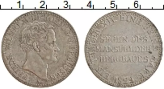 Монета талер Пруссии 1829 года Серебро А