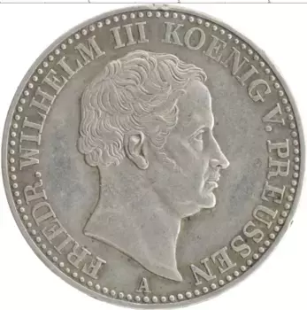 Монета талер Пруссии 1833 года Серебро Фридрих Вильгельм III