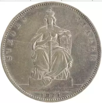 Монета талер Пруссии 1871 года Серебро А