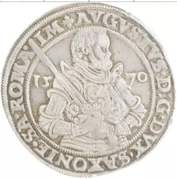 Монета талер Саксонии 1570 года Серебро Август
