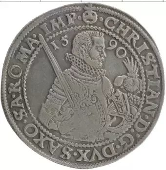 Монета талер Саксонии 1590 года Серебро Христиан