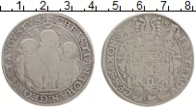 Монета талер Саксонии 1592 года Серебро Христиан II, Иоганн Георг I и Август