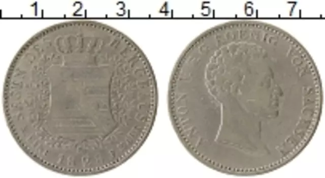Монета талер Саксонии 1828 года Серебро Антон