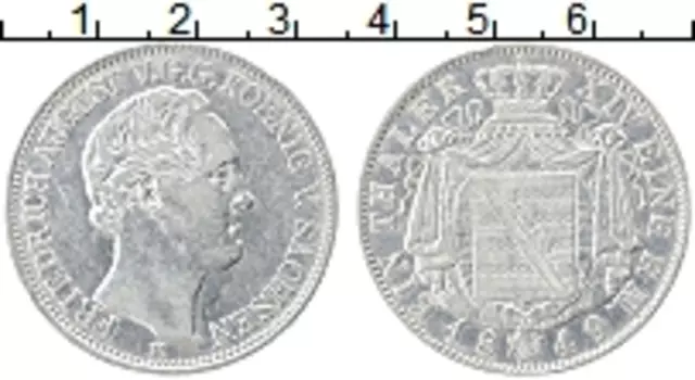 Монета талер Саксонии 1849 года Серебро Е