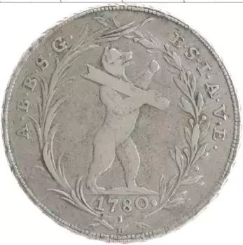 Монета талер Швейцарии 1780 года Серебро Аббатство Сен-Галлен
