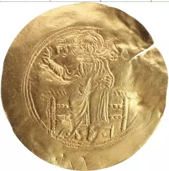 Монета татерон Византии Золото Иссак II Ангел
