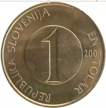 Монета толар Словении 2004 года Латунь
