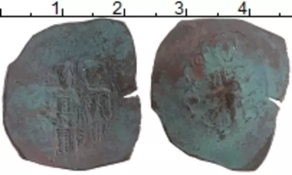 Монета трахия Византии Серебро