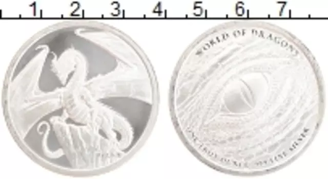 Монета унция Америки Серебро Мир драконов