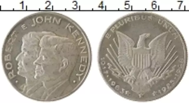 Монета Жетон Америки 1968 года Посеребрение Роберт и Джон Кеннеди