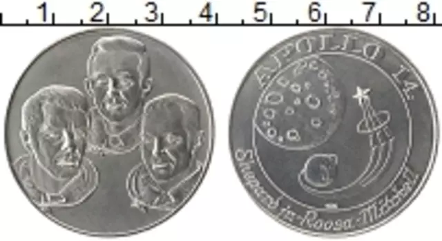 Монета Жетон Америки Серебро Аполло 14