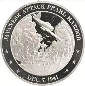 Монета Жетон Америки Серебро Атака Японии на Перл Харбор 1941