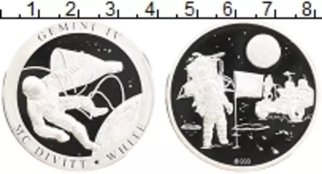 Монета Жетон Америки Серебро Космос