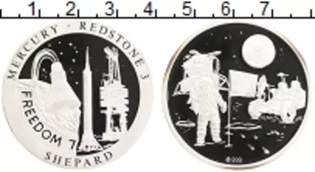 Монета Жетон Америки Серебро Космос