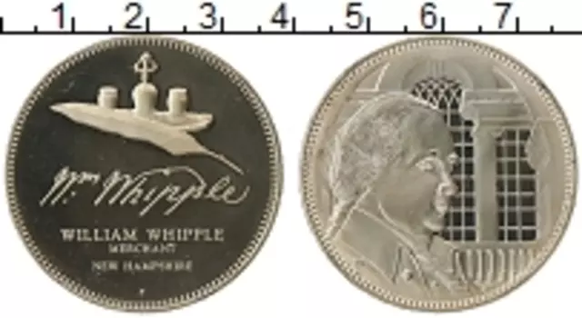 Монета Жетон Америки Серебро Купец Уильям Уипл, Нью-Хэмпшир